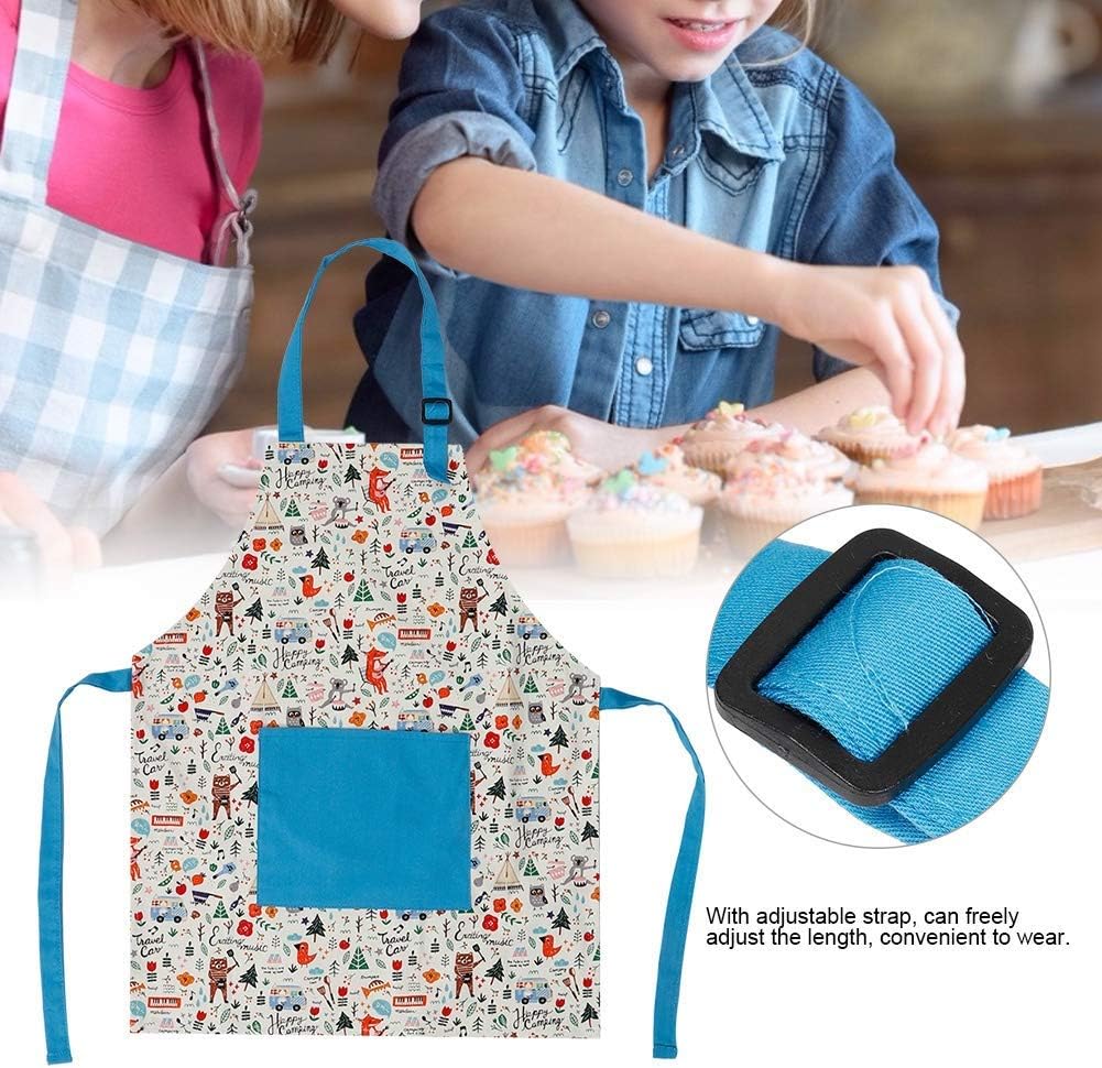 Kids Cooking Baking Painting Apron,Cotton Padded Home Kitchen Children Apron Red Lamb Pattern for Home Kitchen Restaurant - Image 3