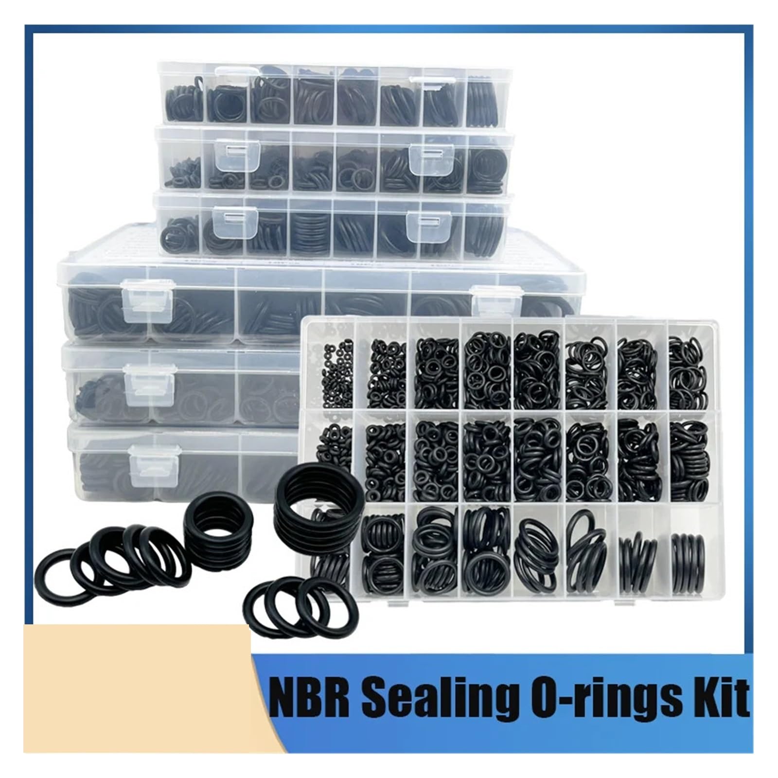 Junta tórica de goma for juntas de plomería, arandela de sellado, junta tórica resistente al aceite, grifo de plomería for automóviles, reparación de agua, junta tórica NBR negra(3200pcs 1set)
