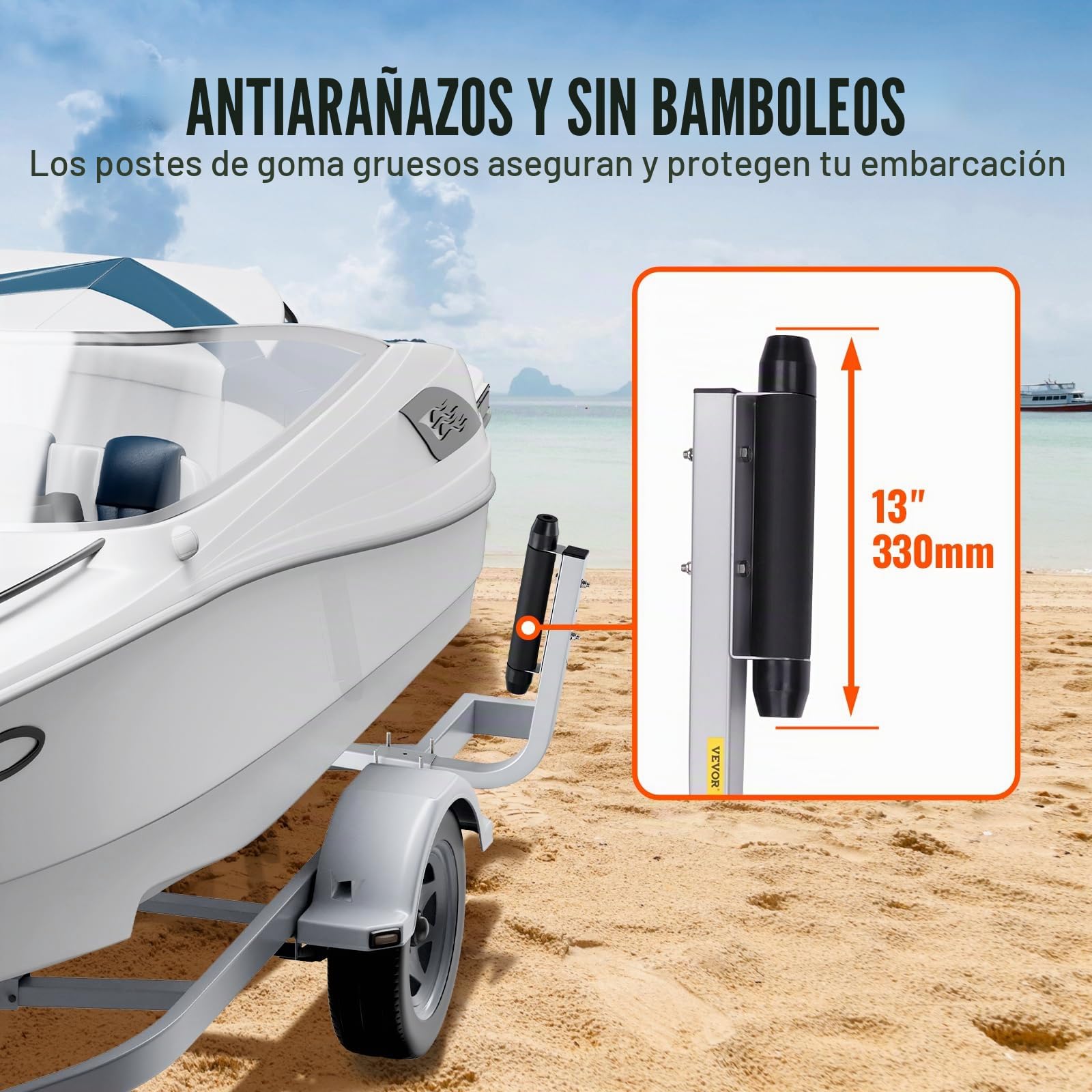 VEVOR Guía de remolque para barco, 20 a 60 pulgadas, diseño ajustable, 2 guías de remolque (forma de L, forma de T, forma de C, forma de π)