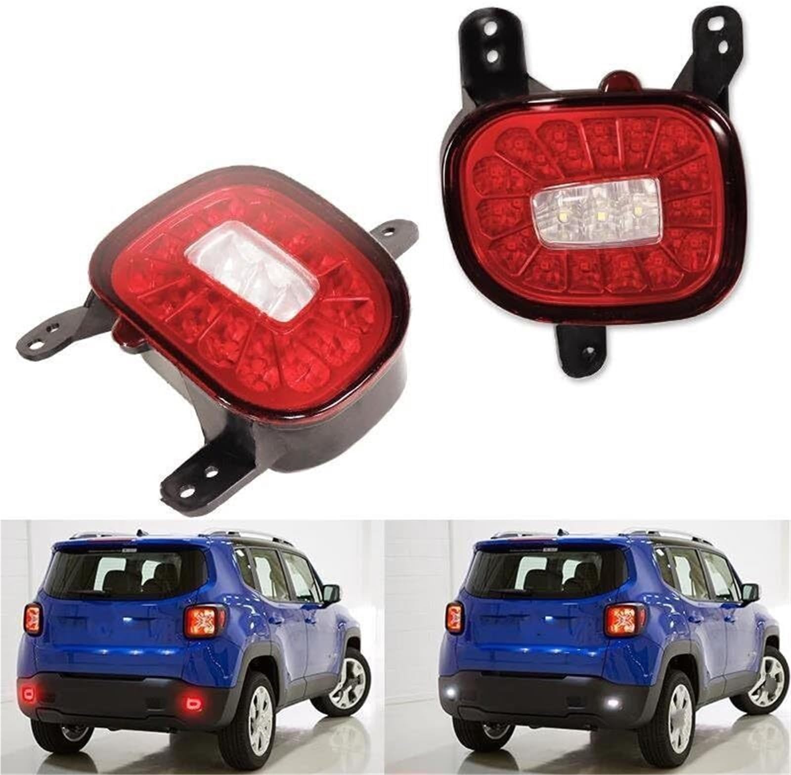 Generico Gruppo fanale posteriore Per Jeep Per Renegade, fanali posteriori fendinebbia e luci di retromarcia bianche(2)