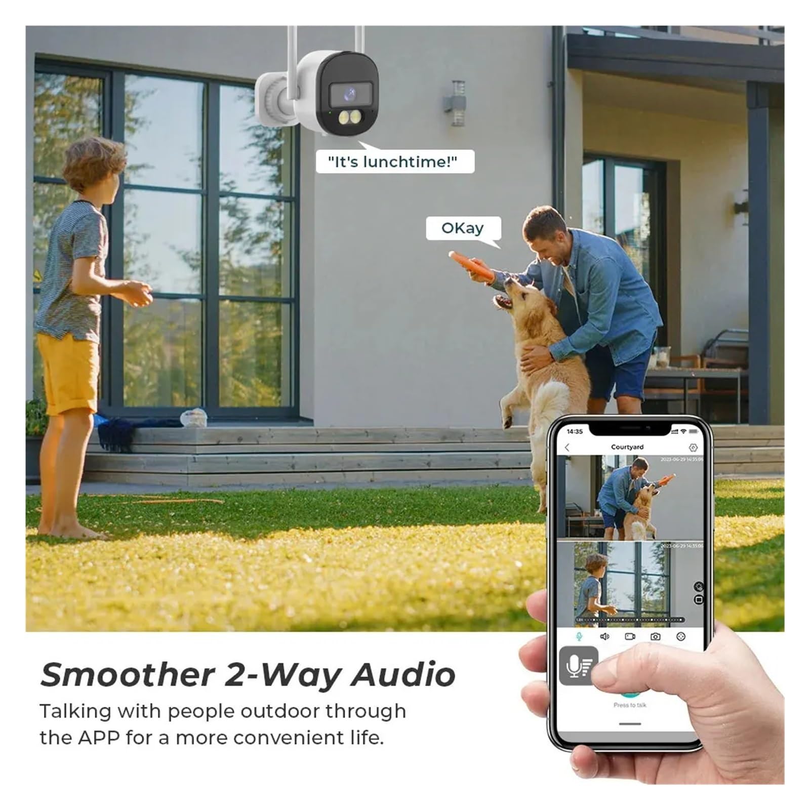 Caméra De Surveillance De Sécurité IP Intelligente Extérieure WiFi PTZ 5MP