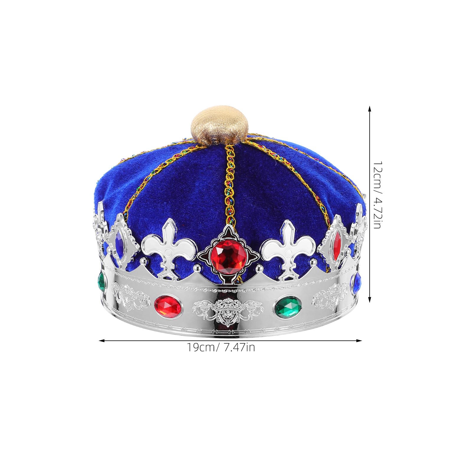 LUOZZY Blue Dome King Crown Hat for Kids Costume Party Dress Up Performance Birthday Cosplay Headdress Accessories
