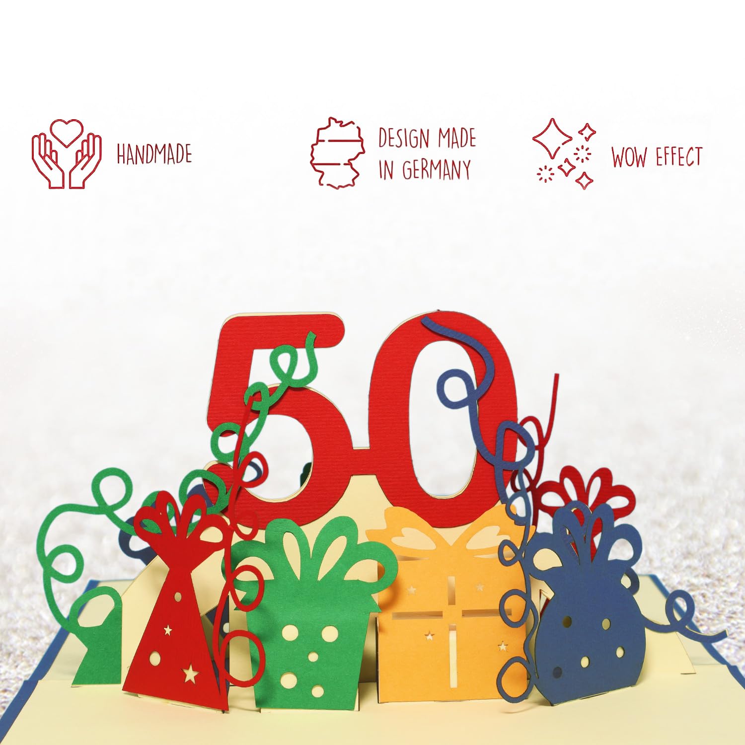 50e verjaardagskaart, 3D pop-upkaart 50e verjaardag, kaart 50e verjaardag vrouw, verjaardagskaart 50e verjaardag, verjaardagskaarten 50e met envelop en notitiekaart, 3D pop-upkaart verjaardagsgroetkaa