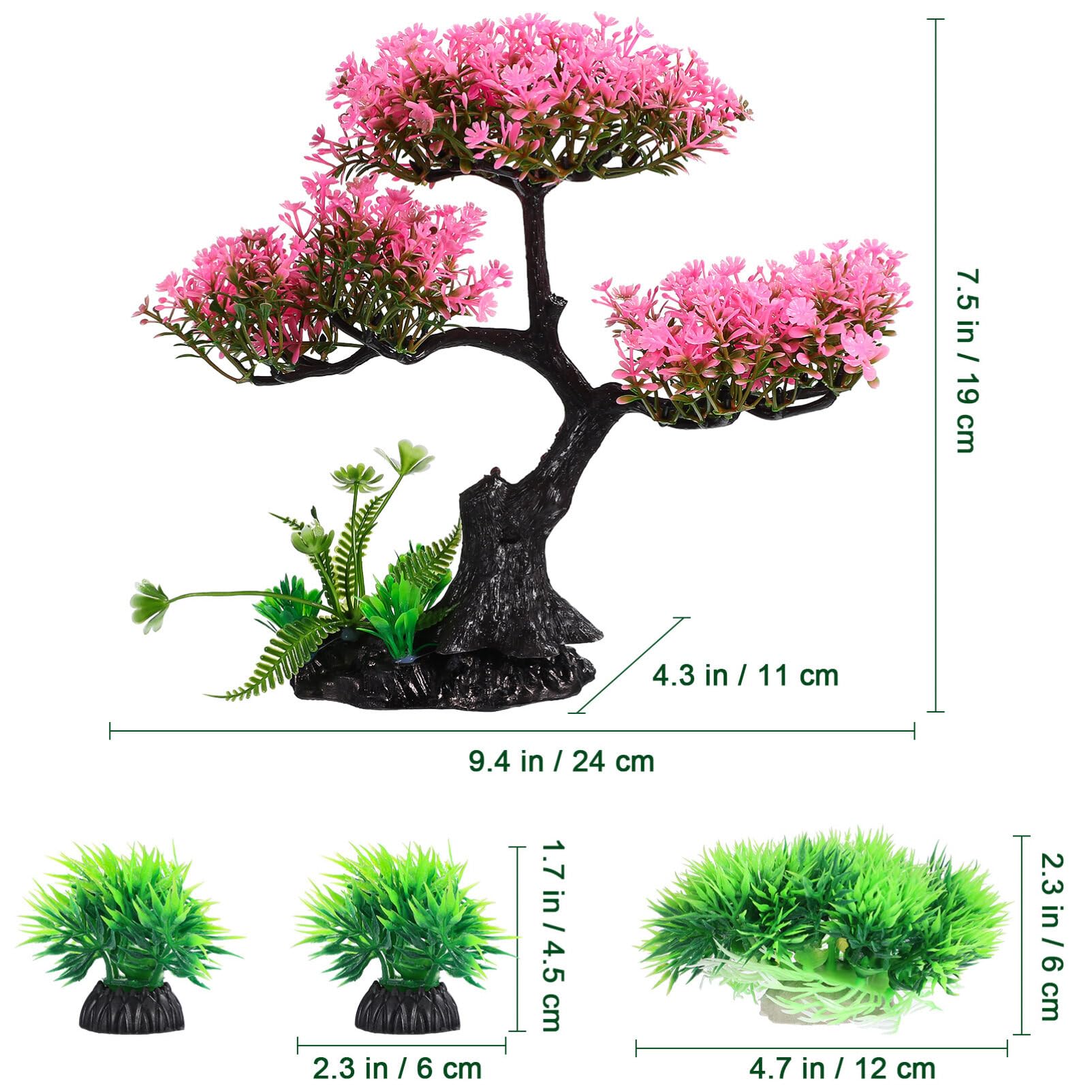 PartyKindom Plantes décoratives pour aquarium : 1 plante artificielle en plastique pour décoration d'aquarium
