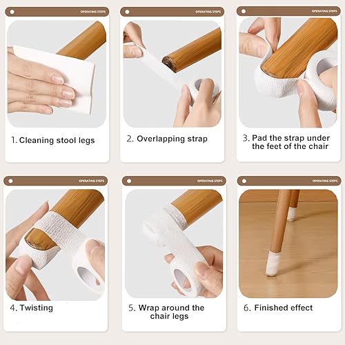 Miniatura 10 de Paquete de 16 protectores de suelo redondos y cuadrados para patas de silla, cintas protectoras de suelo para sillas, fundas para patas de silla,