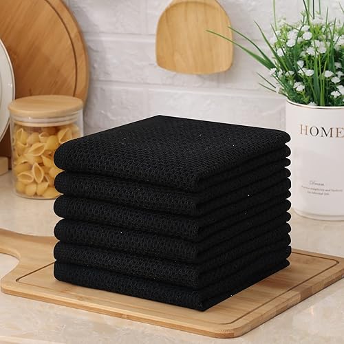 Miniatura 262 de Kitinjoy - Paños de cocina 100% algodón, paquete de 6 paños de cocina ultra suaves y absorbentes para secar platos, toallas de cocina de secado