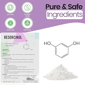 Pure Resorcinol Cosmetic Grade - 2 Oz / 56 g - Organic Resorcinol Powder - Chemical Ingredients In DIY Cosmetics, Personal Care and Beauty Formulations for Skin Care