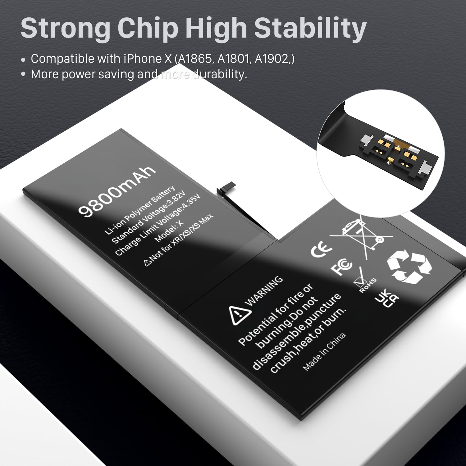 TAYUZH Battery for iPhone X, 5000 mAh High Capacity Li-Polymer Replacement Battery Pack Compatible with iPhone X A1865, A1901, A1902 0 Cycle Spare Battery with Repair Tools and Instruction in Dubai TAYUZH Battery for iPhone X, 5000 mAh High Capacity Li-Polymer Replacement Battery Pack Compatible with iPhone X A1865, A1901, A1902 0 Cycle Spare Battery with Repair Tools and Instruction in Dubai