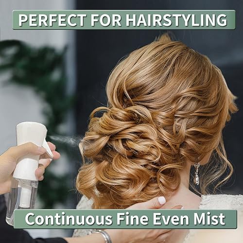 Miniatura 3 de FIRUZA Botellas de pulverización continua para cabello, pulverizador de niebla ultrafina (6.8 fl oz6.8 onzas, paquete de 2), rociador de agua