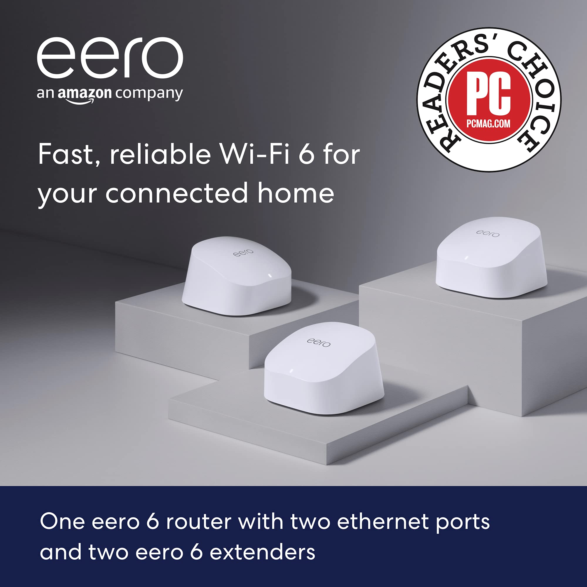Amazon eero 6 dualband mesh WiFi 6 system with builtin Zigbee smart