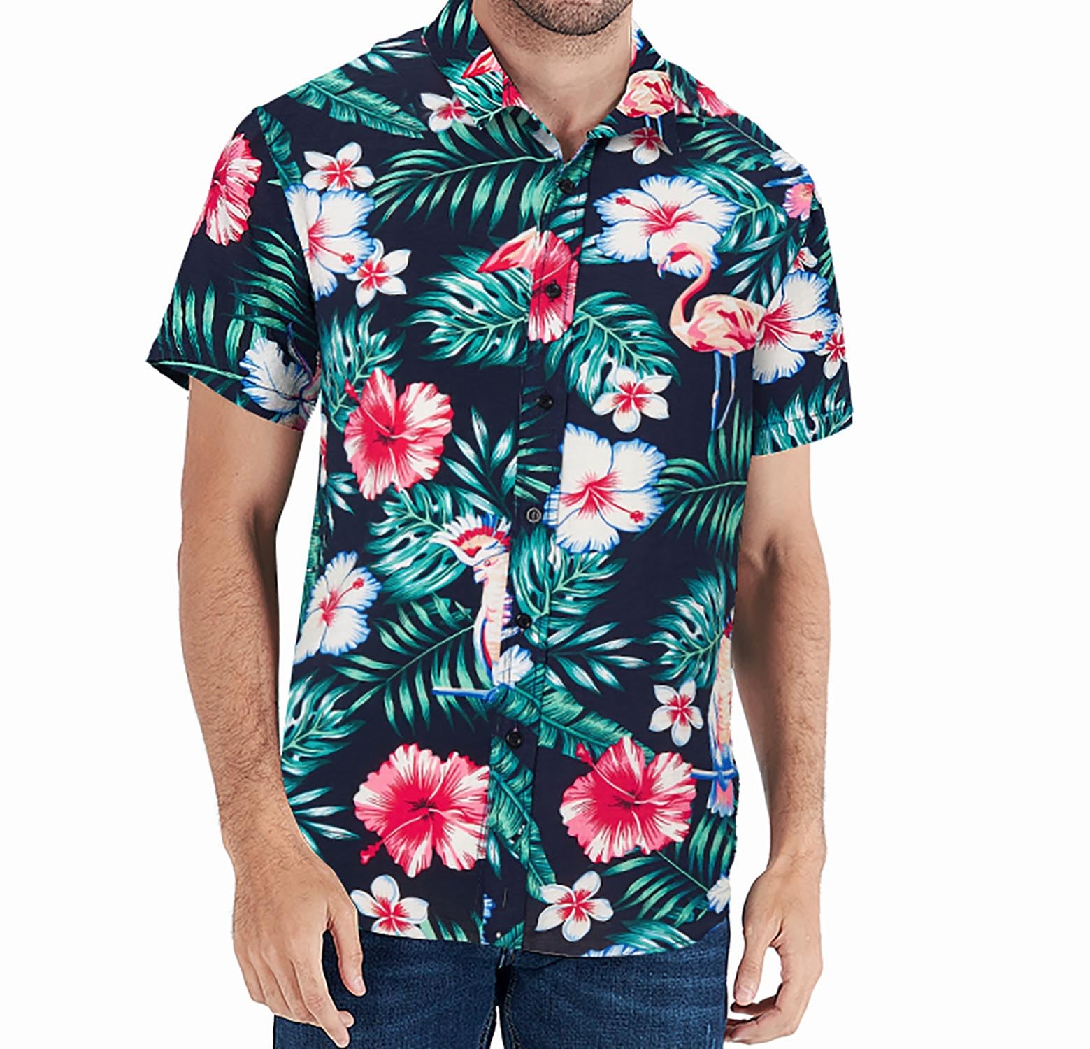 Loveternal Camisa Hawaiana Hombre 3D Estampada Funky Camisas Manga Corta Hawaii Shirt M-XXL