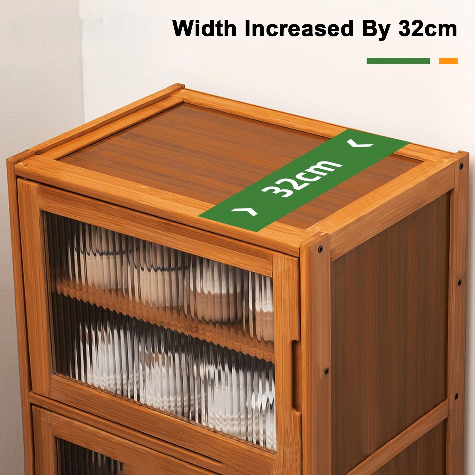Zapatero De Bambú De 6 Niveles con Puertas De Mimbre Trenzado Zapateros Independientes para La Entrada Organizador De Zapatos Almacenamiento Oculto para Dormitorios,Tea Brown,43×32×97cm