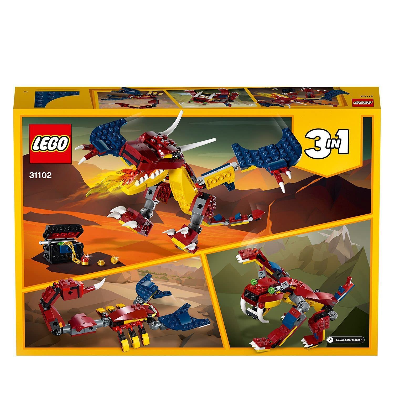 Buy LEGO 31102 Creator 3in1 Fire Dragon, Tiger, Scorpion Building Set