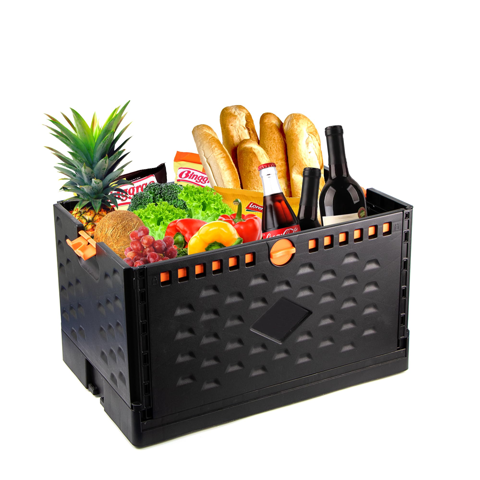 Caisse de rangement pliable, 60 L, grande capacité, empilable, boîte pliable pour jouets, outils, livres, épicerie pour bureau, maison, chambre