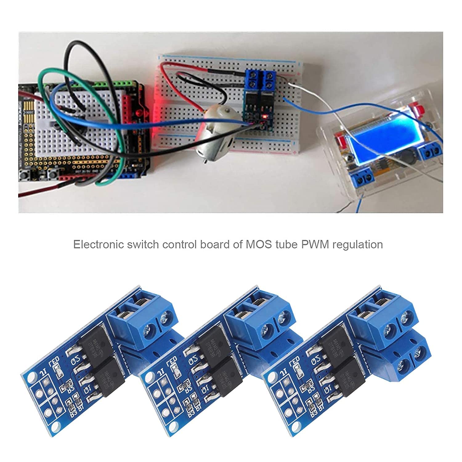 20 Pcs Dual High-Power MOS FET Trigger Switch Drive Module PWM Regulator Adjustment Electronic Switch Control Board DC 5V-36V 400W