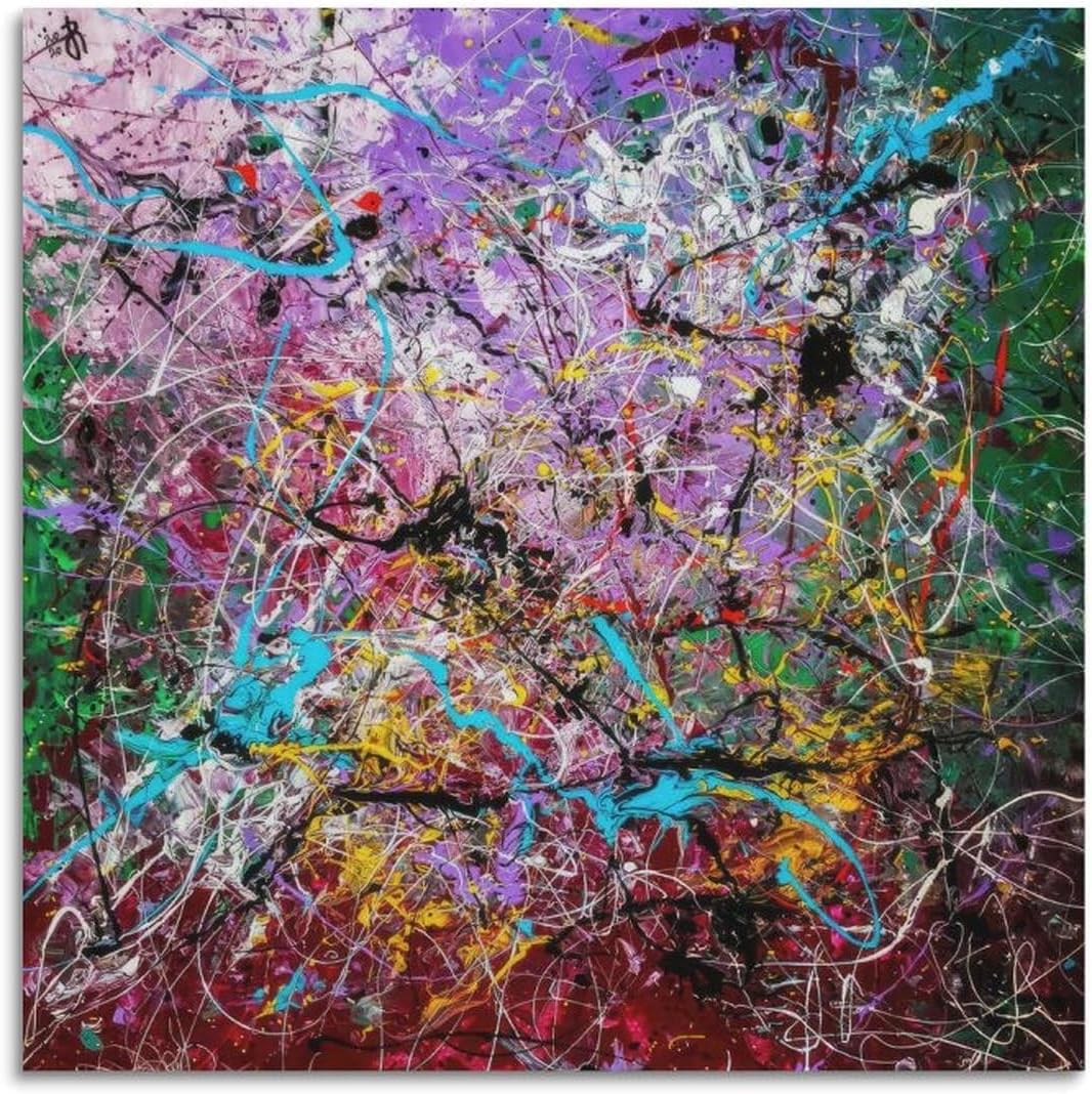 ZZYGGN GMGSW Jackson Pollock Poster Number 140 Canvas Painting Abstract Wall Art Picture Jackson Pollock Prints for Living Room Decor 40x40cmx1 Frameless