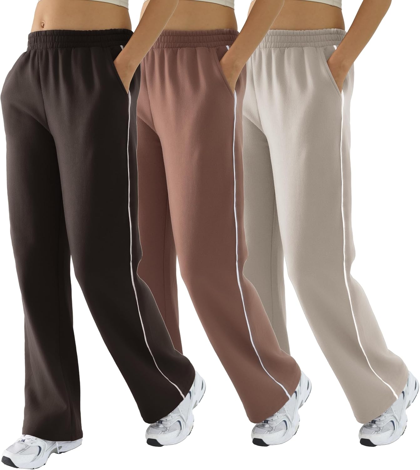 DITOK Womens Baggy Sweatpants, Comfy Straight Wide Leg Fleece Elastic Waist, Women's Lounge Pants Workout Casual