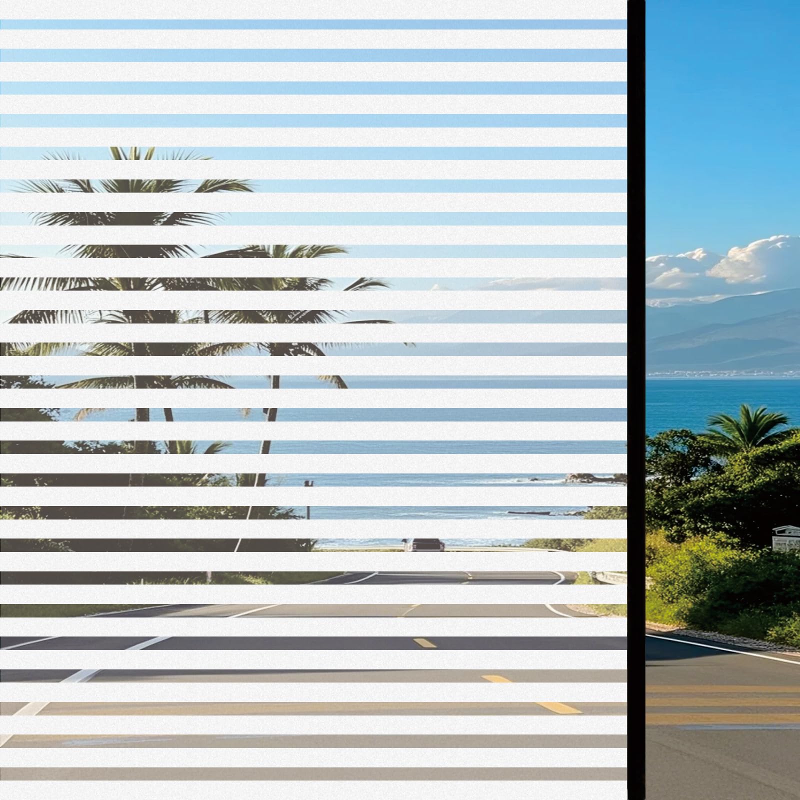 Frosted Privacy Glass Window Film 55 x 280 cm Privacy Protection, Non-Adhesive Static Cling Removable Vinyl Heat Cotrol Anti Uv, Film Window Covering Frosted for Bathroom, Shutters