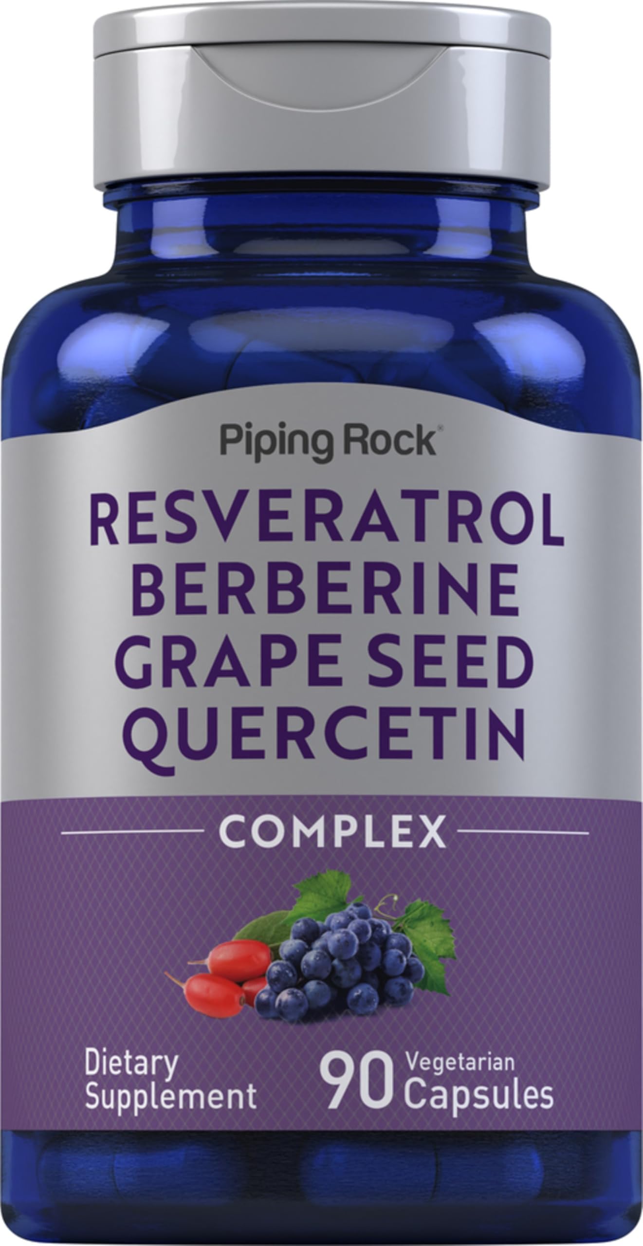 Piping Rock Resveratrol Berberine Grape Seed & Quercetin Complex