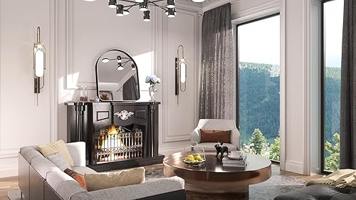 Miniatura 147 de TETOTE Espejo de 60 x 36 pulgadas para baño, espejo de tocador dorado de latón cepillado, espejo de pared grande rectangular con marco de metal Oro