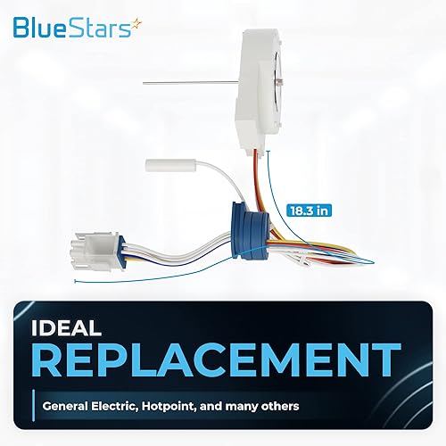 Miniatura 6 de BlueStars WR60X10074 WR60X10307 Pieza de repuesto del motor del ventilador del evaporador – Compatible con refrigeradores GE Hotpoint – Reemplaza