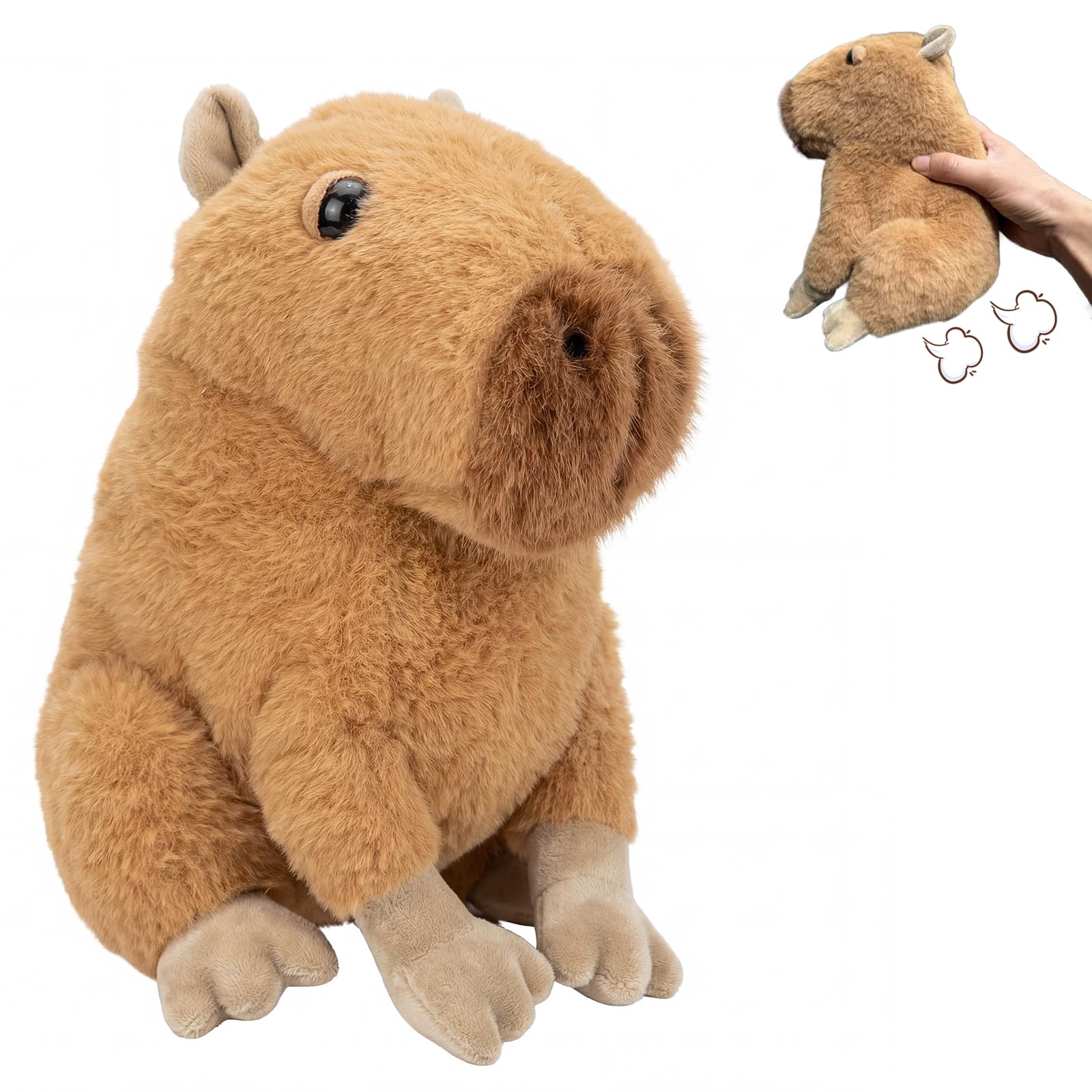 Freetoes Farting Cute Capybara Stuffed Animal,14”Funny Capybara Stuffed Animal Fart Noise Maker,Capibaras Peluches Funny Gag Gifts,Weird Things Office Pranks Stuff,Prank Noise Maker