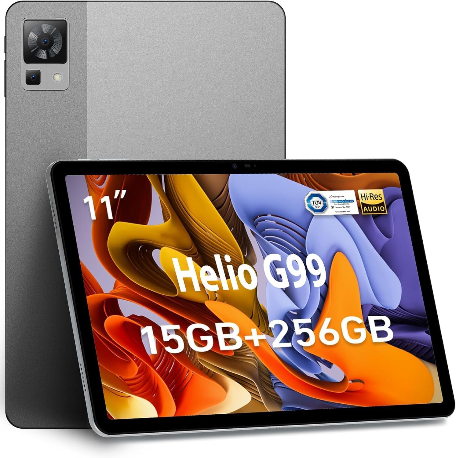 DOOGEE T30 Pro 11 Inch Tablet 2.5K, 15GB+ROM 256GB (TF 2TB), 20MP/8MP Camera, Android Tablets, 4G-LTE, 2.4GHz&5GHz Wi-Fi Tablet, Face unlocking & Bluetooth 5.2, 8580mAh 33W Fast charging, Grey
