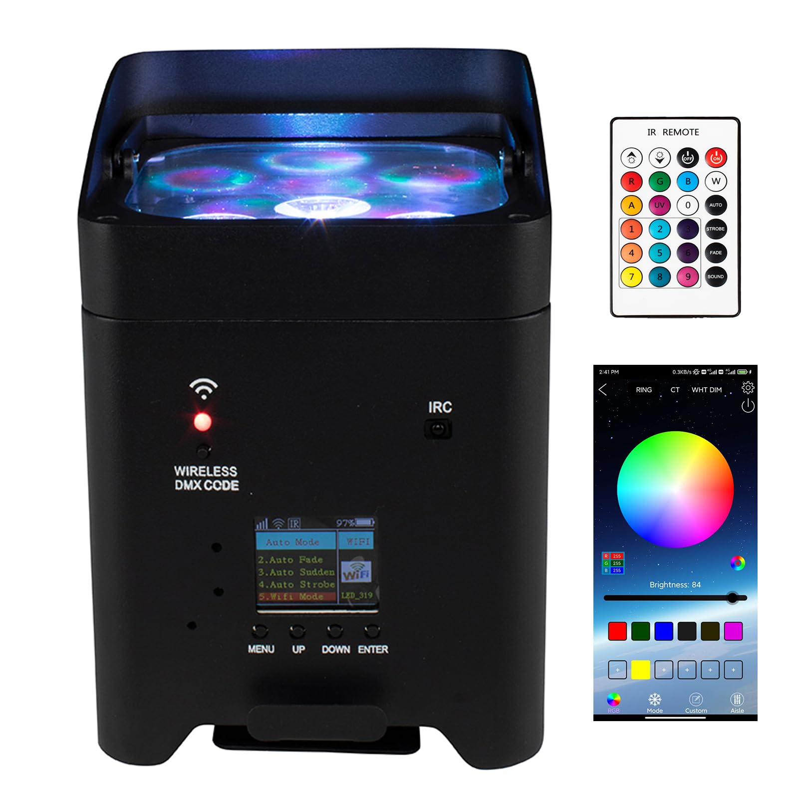 Amazon.com: SHEHDS Rechargeable Wireless Stage Light, 6x18W Par