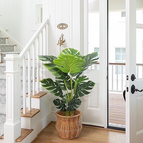 Yepdin Artificial Monstera Plant 43 Inch Artificial Monstera Tree with Plastic Pot for Office and Home Decor, Tall Faux Plant for Indoors and Outdoors, Artificial Silk Trees Housewarming Gift
