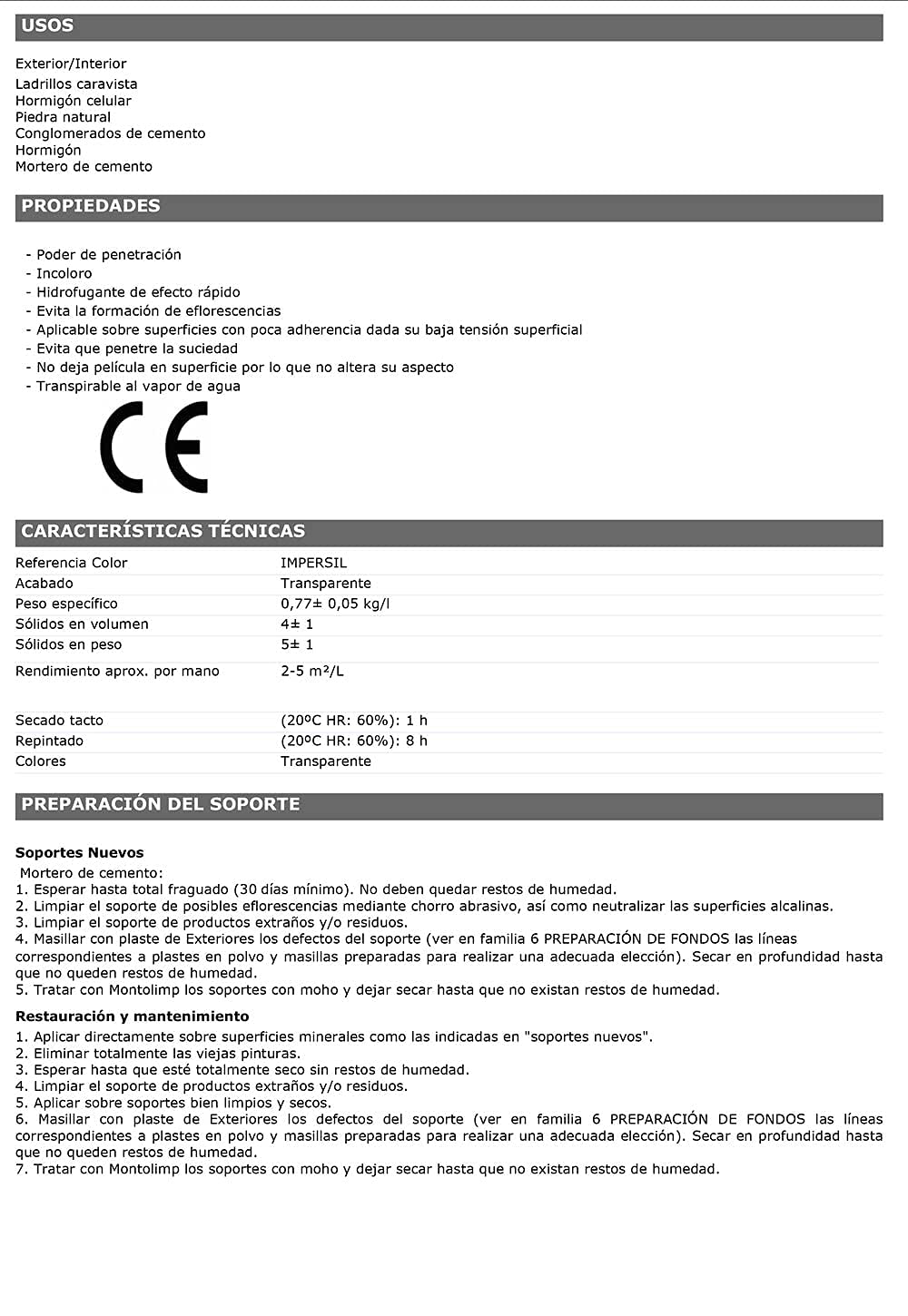 Hidrofugante, Impermeabilizante y Antihumedad al Disolvente Impide la Absorción de Agua. Impersil (4L)