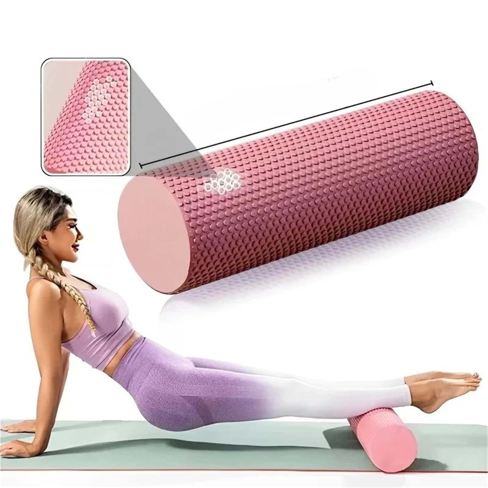 Rullo da yoga 2 pezzi: cilindro rotondo in schiuma EVA for pilates ed esercizi for tutta la famiglia Per Sport(Blue)
