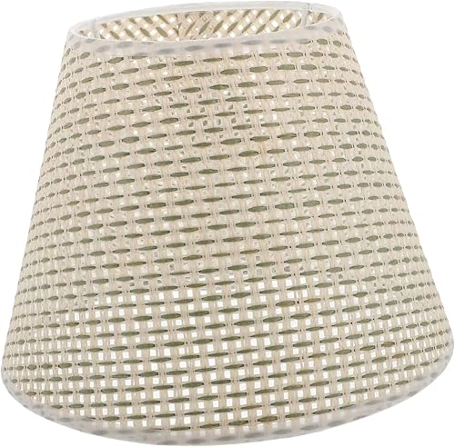 DOITOOL Lámpara de ratán E27, lámpara rústica, lámparas de pared, lámparas colgantes de ratán, lámpara de escritorio, pantalla de mimbre, lámpara de