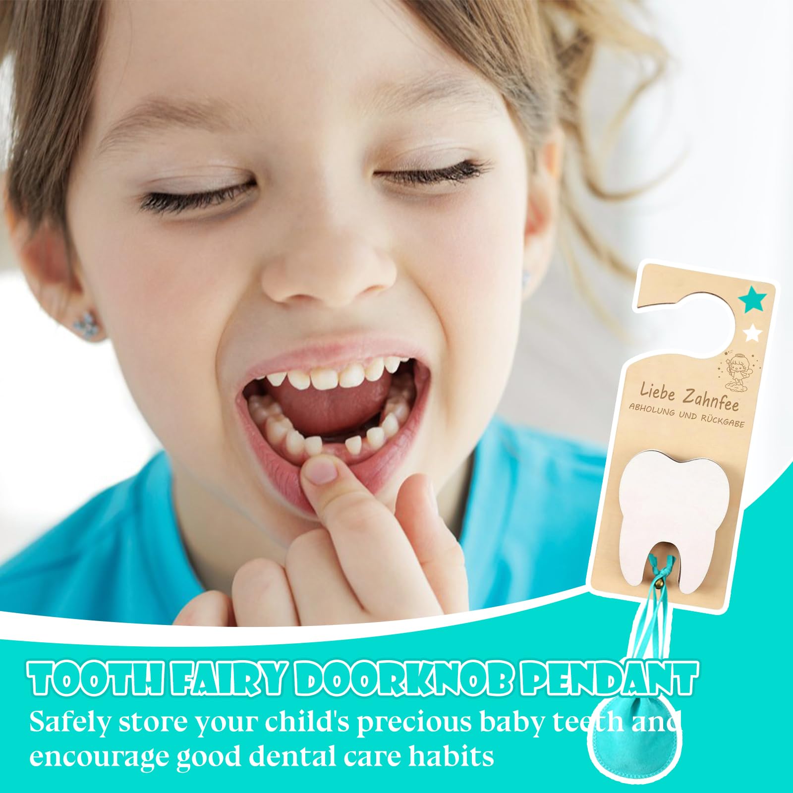 Portadenti per bambini - Scatola portaoggetti in legno per i denti persi | Simpatico souvenir per bambini, ideale per conservare i dentini da latte e