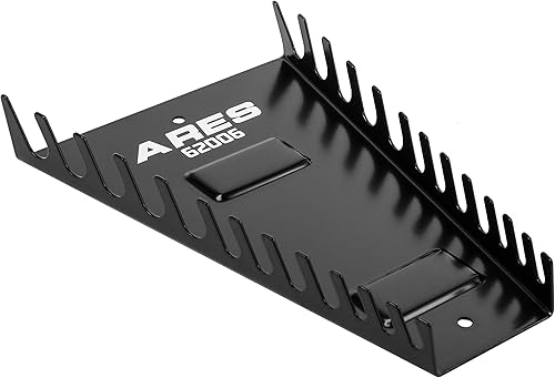 ARES Organizador de llaves magnéticas de metal de 62006-12 piezas, estante de metal resistente que almacena hasta 12 llaves SAE y métricas y