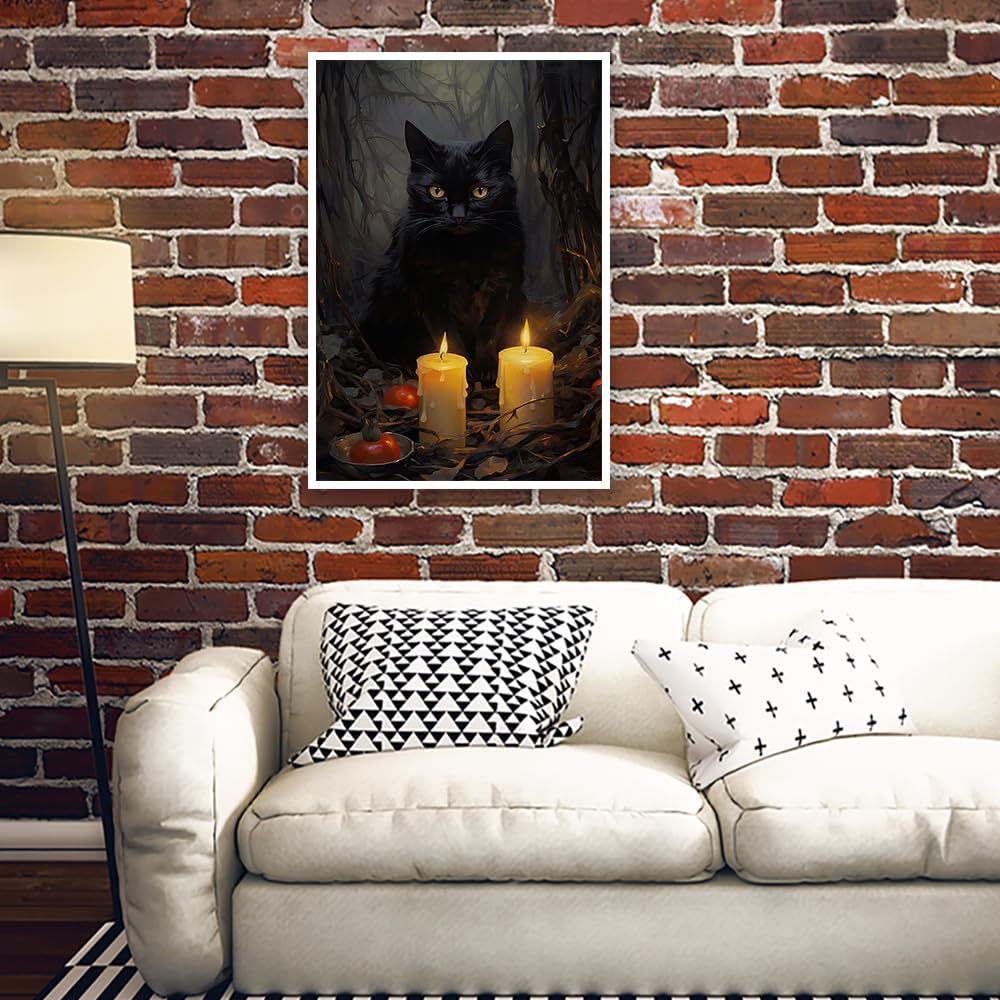 Chat noir sorcier avec bougie couronne de citrouille signe 8 x 10 Halloween Sublimation Décor Creek Road Designs France Chat noir sorcier avec bougie couronne de citrouille signe 8 x 10 Halloween Sublimation Décor Creek Road Designs France