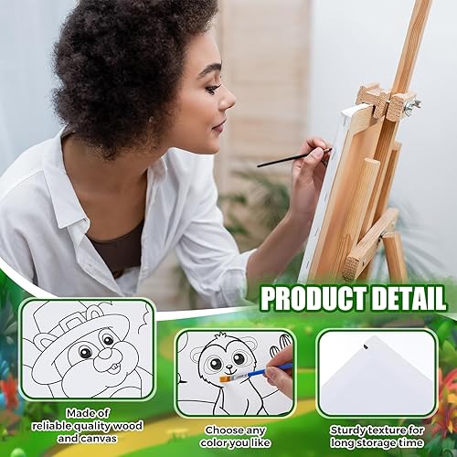 Miniatura 10 de Sherr 20 lienzos estirados predibujados, arte negro Afro Queen para pintar para adultos, contorno predibujado estirado, lienzo de algodón, lienzo de