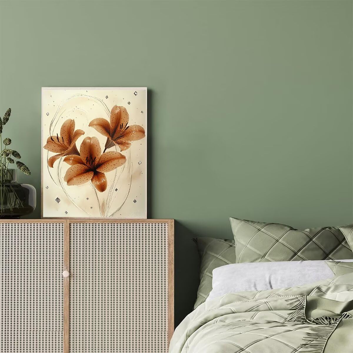 Dipingere con i Numeri Fiore, Paint by Numbers Adulti Pianta, Fai da te Creativi Adulti Quadri da Dipingere Numerati Kit per Decorazione Della Parete di Casa, Regalo 70x95 cm Senza Cornice 5U-1