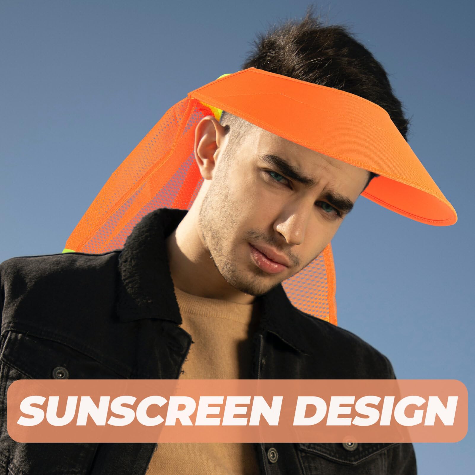 OSALADI Sombrero Duro Visera Solar y Protección Cuello Sombrero De Seguridad Sombreado Completo y Diseño Transpirable para Construcción para Ambientes Laborales