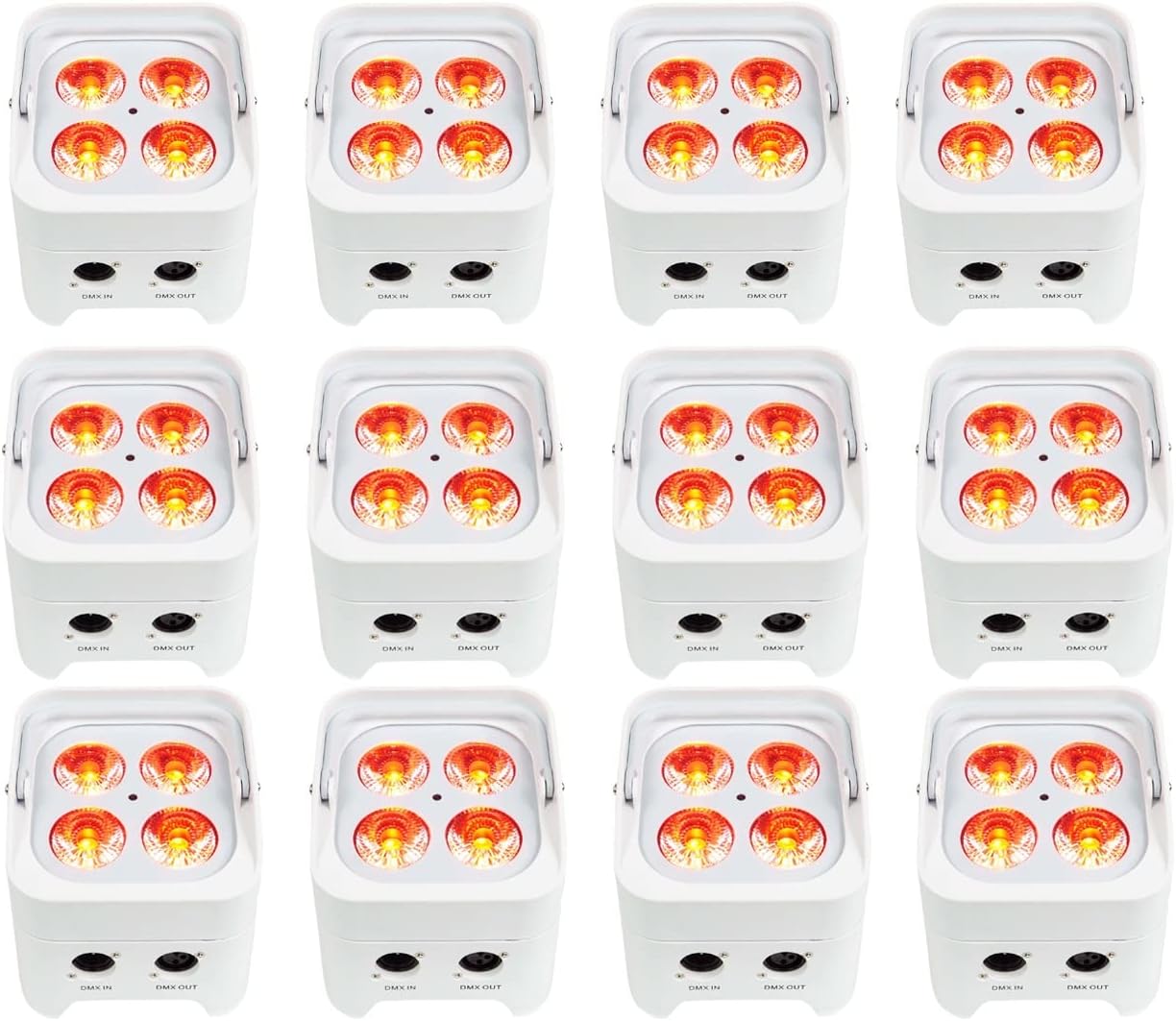 12 Rockville Best PAR 50 White Battery Par Wash Lights w/Wireless DMX+RGBWA+UV