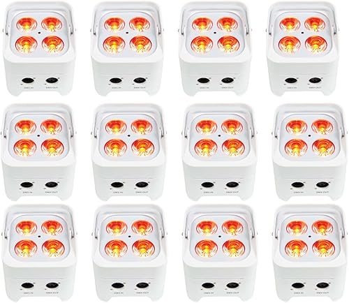 Rockville Best PAR 50 - Luces de lavado con batería blanca inalámbrica DMX+RGBWA+UV