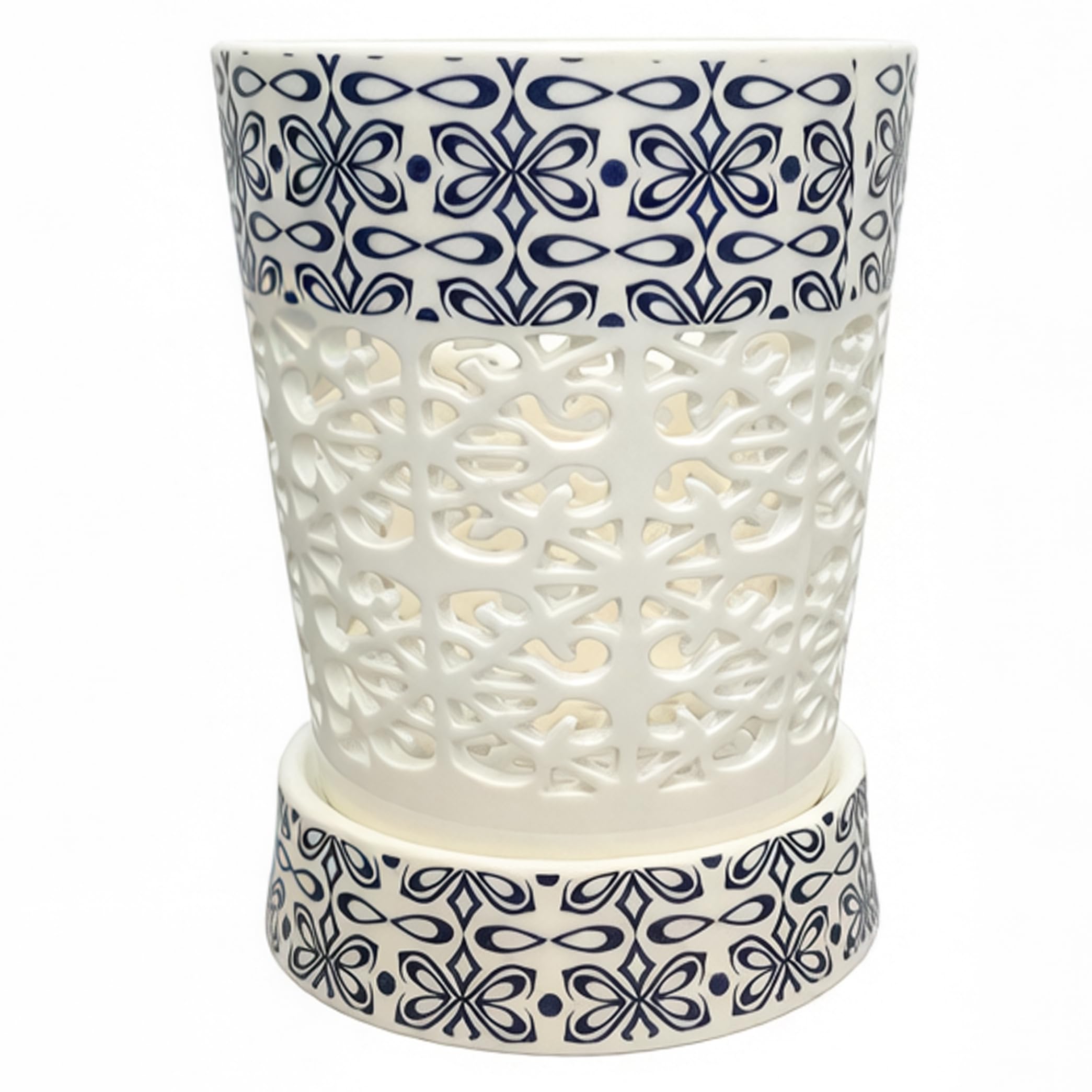 Vistnale Ceramic Orchid Pots|Ceramic Orchid Pots, 4x5.5 Inch Exquisite Flower with Drainage Holes & Detachable Saucer Planter for Transplanting