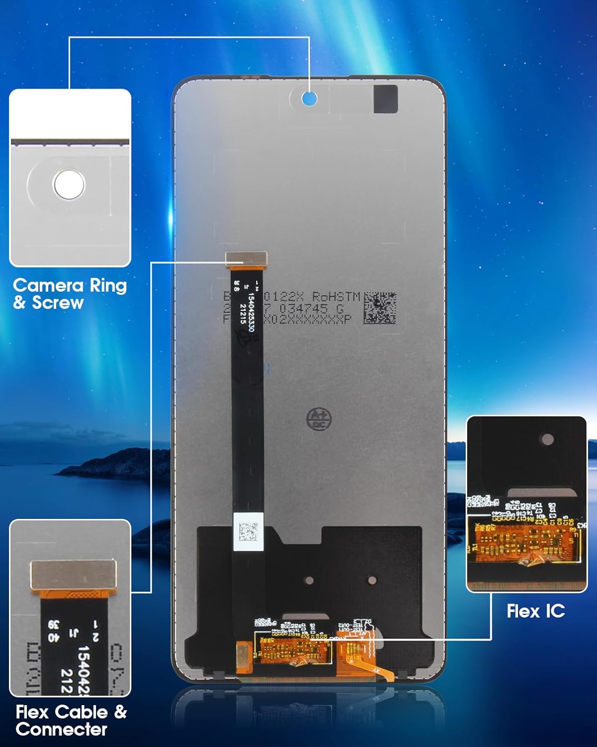 LCD Display for BLU F91 5G Screen Replacement for BLU F91 5G LCD Screen F0030UU 6.8" Touchscreen Digitizer Glass Full Assembly with Repair Tools (Black)