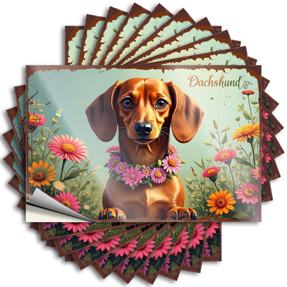 Quote Fall Vinyl Decals, Lake Waterproof Window Stickers for Water Bottle | A Dachshund Surrounded By Colorful Flowers Perfect for Texas Laptop Decor(8X12CM)