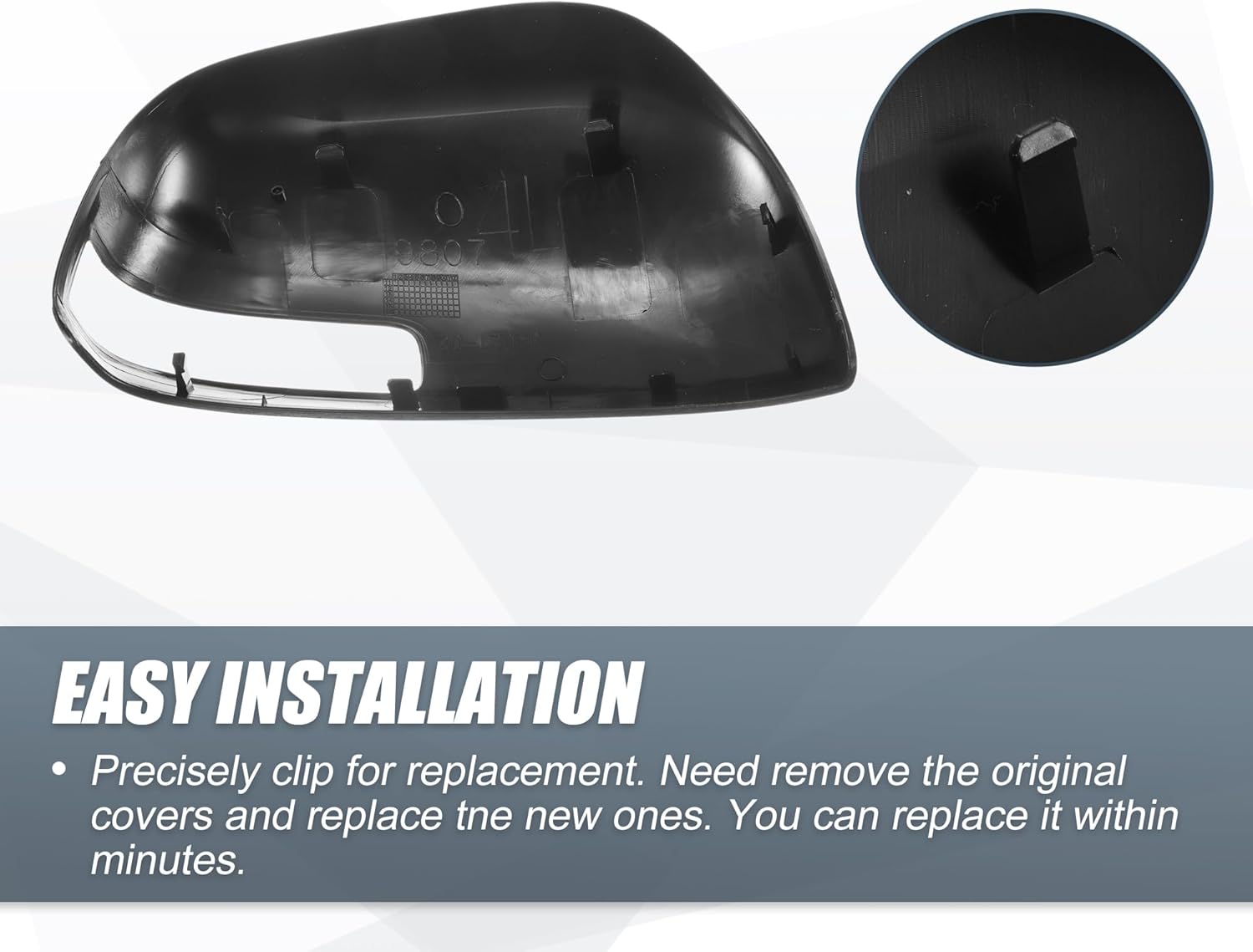X AUTOHAUX Car Rear View Left Driver Side Mirror Cover Cap Replacement Black for Toyota RAV4 2009-2013 Fits W/Turn Signal Models Mirror Guard Covers Exterior Decoration Trims