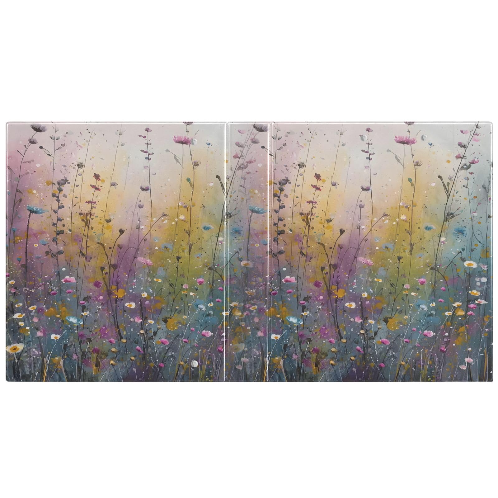 Raccoglitore a 3 anelli con fiori ad acquerello, 3,8 cm, rotondi, contiene 200 fogli, 3 raccoglitori ad anelli con clip in metallo antiscivolo