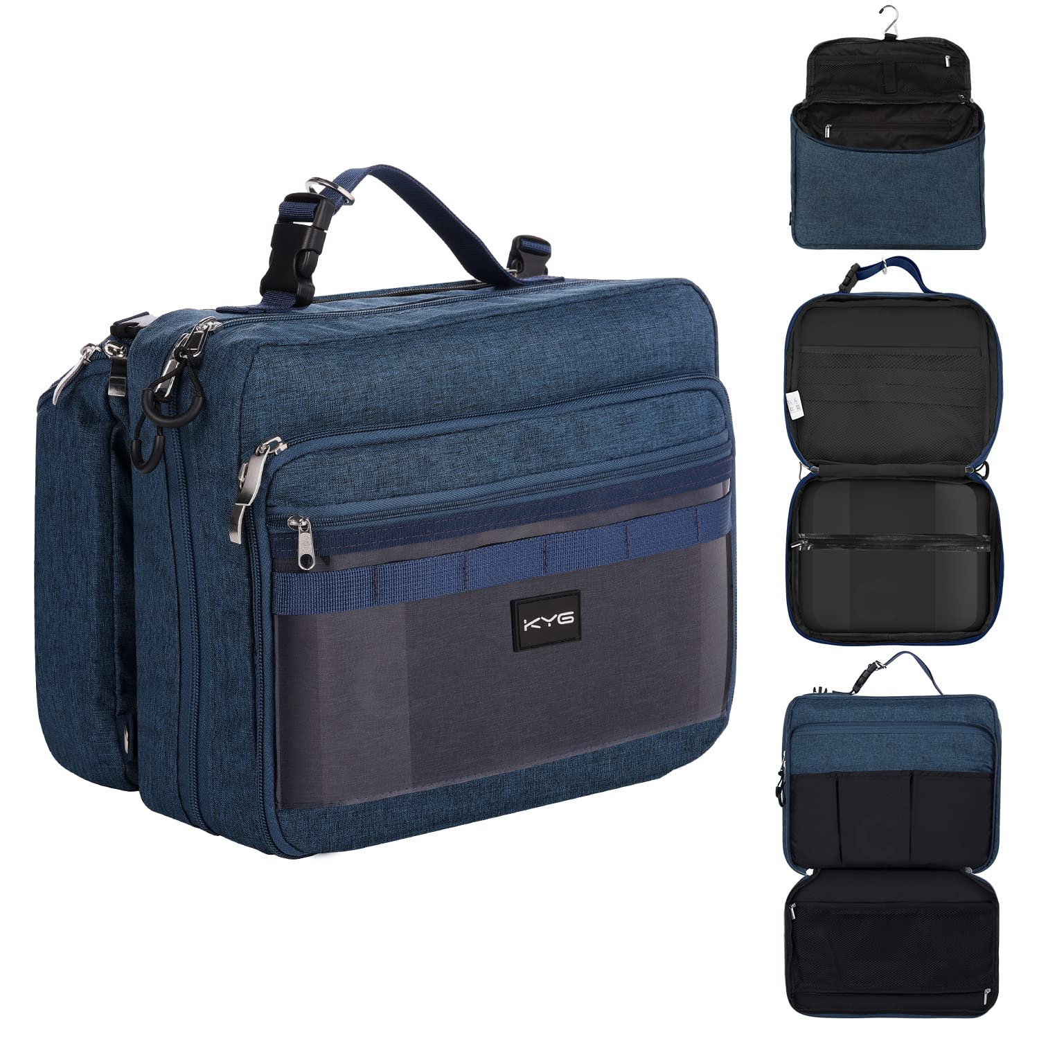 KYG Neceser Viaje Neceser Gran Capacidad Maquillaje Bolsa de Aseo Bolsa de Aseo Impermeable para Colgar,Azul Marino