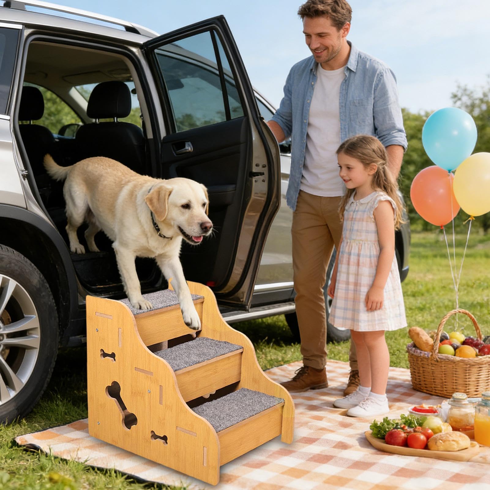 Escaleras para cama para perros Escaleras con Rampa para Cachorros | Pasos para sofá para perros para usar en interior, autocaravana, dormitorio, sala de estar, apartamento, sofá, muebles,