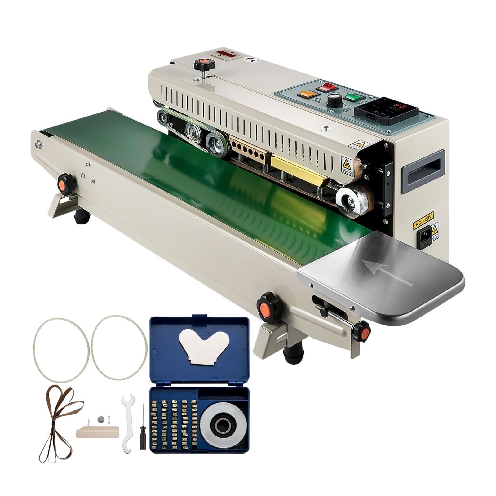 Machine de scellage automatique continue FR900K, 0-16 m/min, largeur 6-15 mm, scelleuse horizontale for sceller les sacs en plastique/aluminium/composites Pour une utilisation DIY