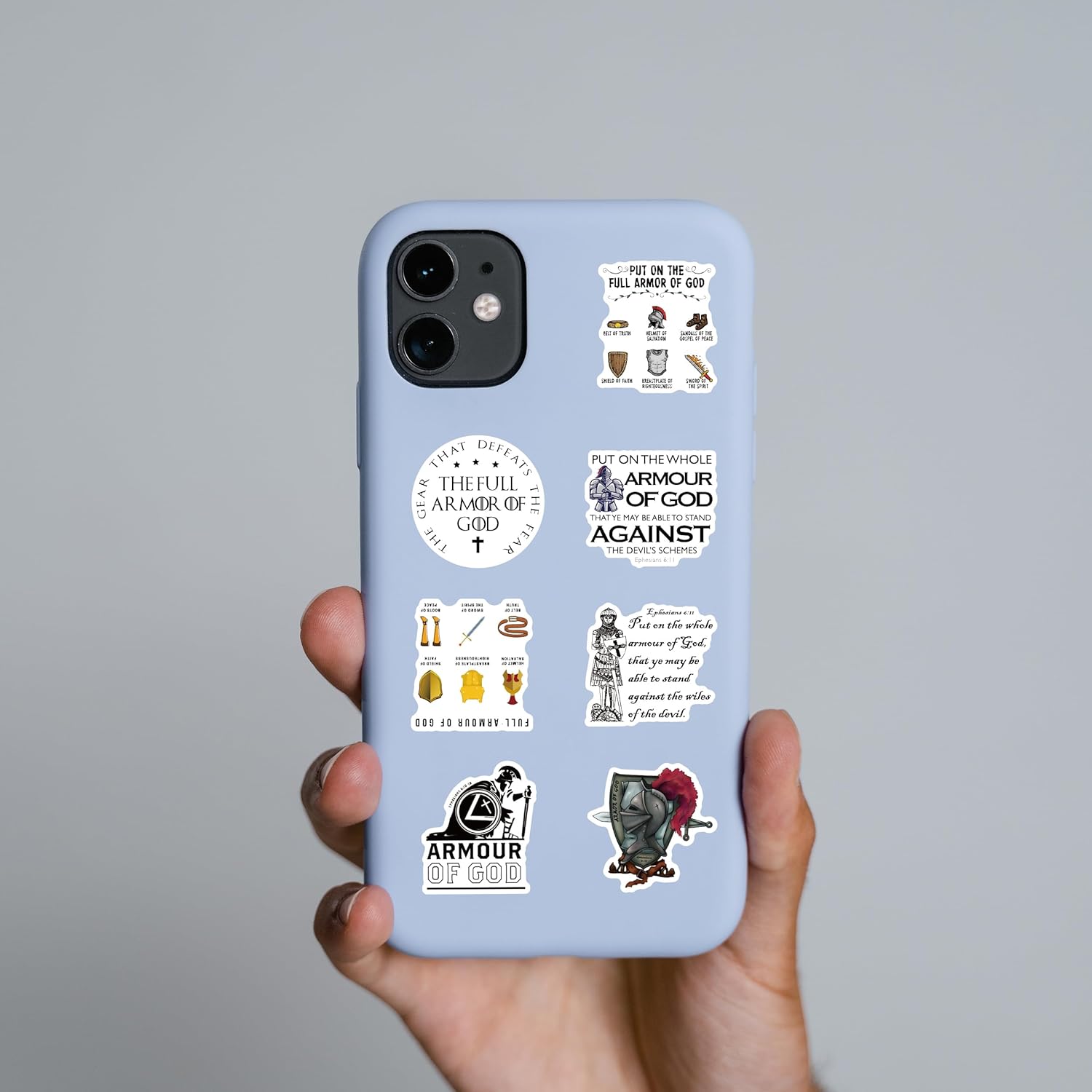 63Pcs Armor of God Stickers Pack, Aesthetic Vinyl Waterproof Stickers for Water Bottle,Skateboard,Laptop,Phone,Journaling,Scrapbooking Decals for Kids Teens Adults for Party Supply Reward…