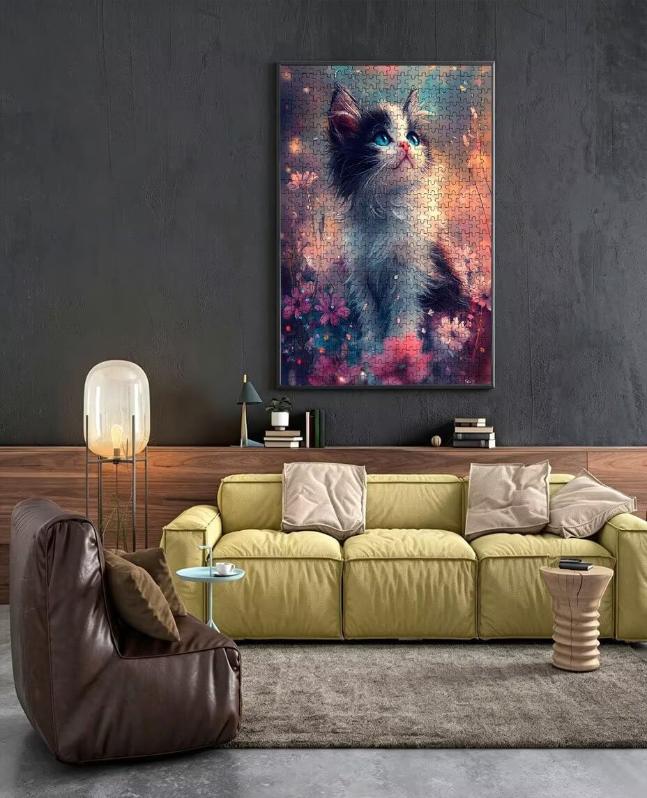 Puzzle 6000 Pezzi Fiori Gatto 3D Puzzle per Adulti Impegnativo, Educa Puzzles Artistico, Divertente E Stimolante Puzzles Decorativo per La Famiglia, Regalo e Decorazione Pareti BXHZW6-403